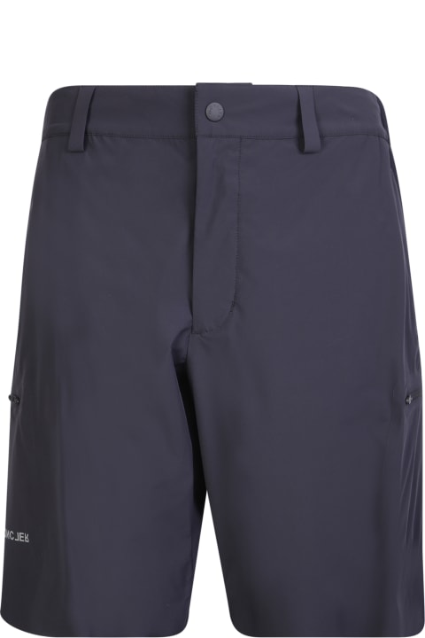 Pants & Shorts for Women Moncler Grenoble Black Nylon Bermuda Shorts With Logo