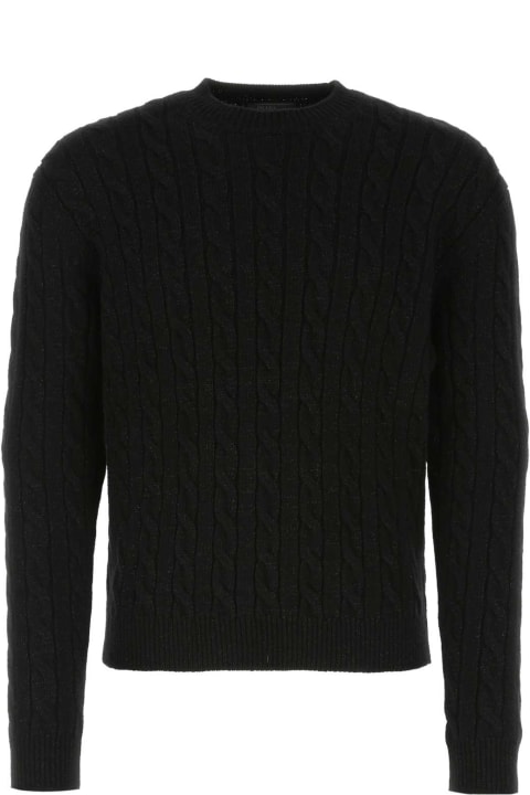 Sweaters for Men Prada Black Wool Blend Sweater