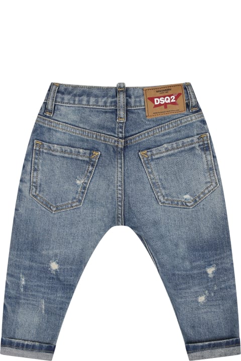 Bottoms for Baby Girls Dsquared2 Denim Jeans For Baby Boy With Logo