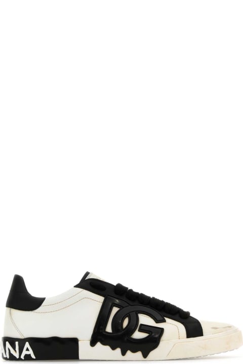 Fashion for Men Dolce & Gabbana White Leather Portofino Vintage Sneakers