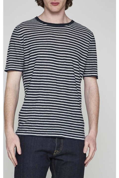 Roberto Collina for Men Roberto Collina Striped Linen T-shirt