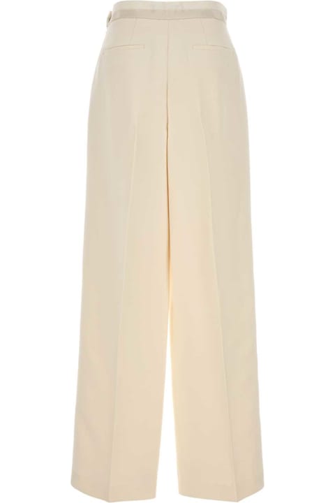 Fendi سراويل طويلة وقصيرة لـ السيدات Fendi Ivory Wool Blend Pant