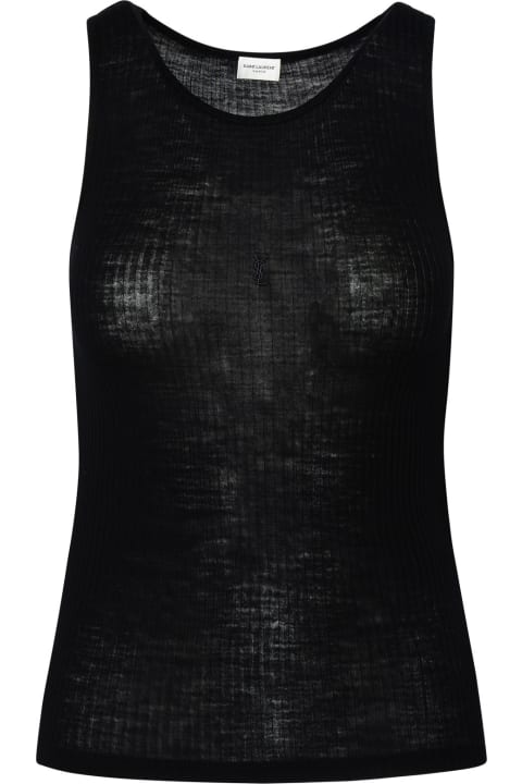 Saint Laurent Topwear for Women Saint Laurent Black Wool Tank Top