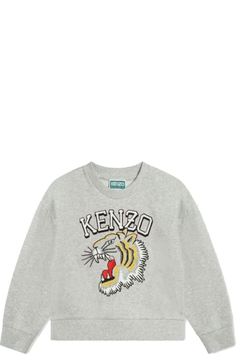 ウィメンズ Kenzo Kidsのニットウェア＆スウェットシャツ Kenzo Kids Tiger-embroidered Crewneck Sweatshirt
