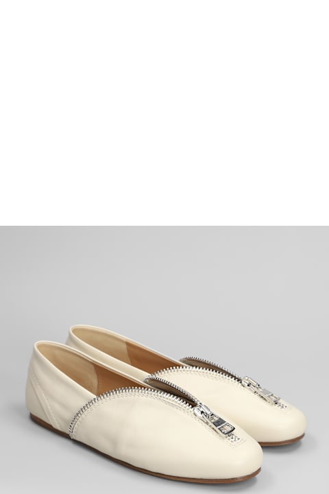 J.W. Anderson Shoes for Women J.W. Anderson Biker Ballerina Ballet Flats In Beige Leather