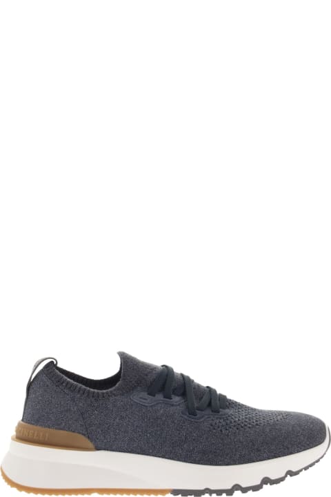Homeware Brunello Cucinelli Knitted Sneakers With Logo Detail