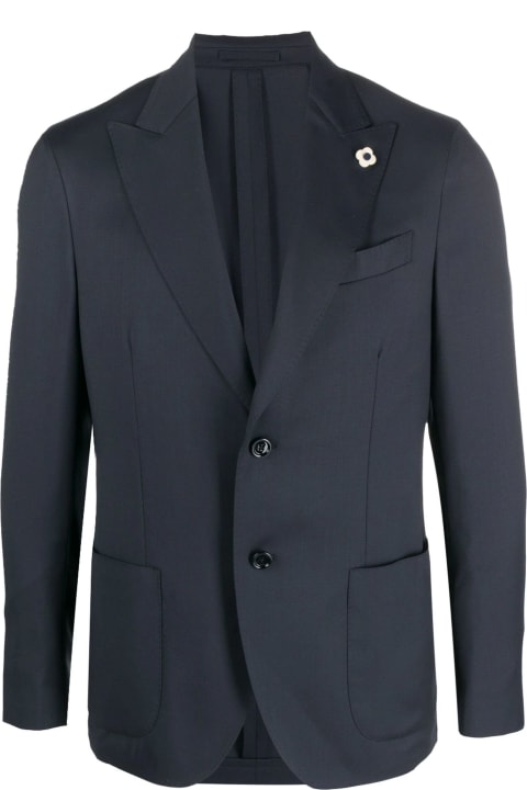 Lardini Coats & Jackets for Men Lardini Blue Single-breasted Wool Blazer