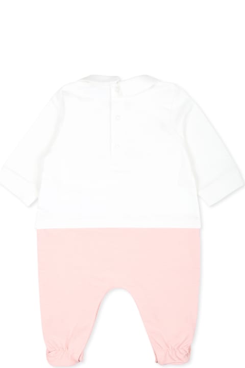 Moschino Bodysuits & Sets for Baby Girls Moschino Pink Babygrow For Baby Girl With Lying Teddy Bear