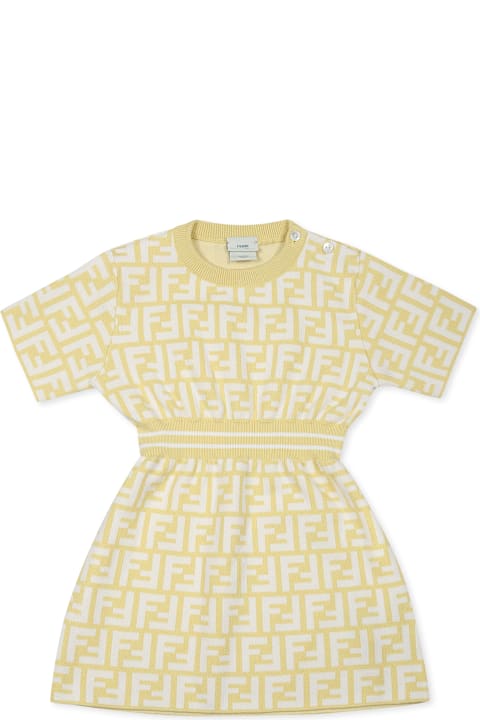 Bodysuits & Sets for Baby Boys Fendi Yellow Dress For Baby Girl With Ff