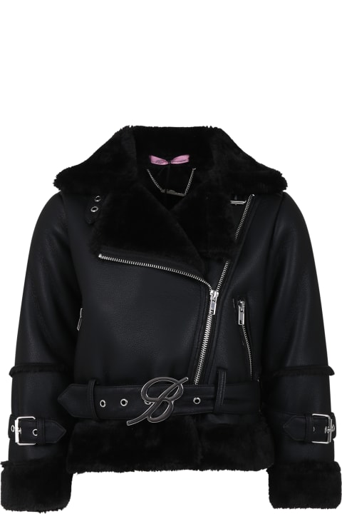 Black Jacket For Girl With Logo