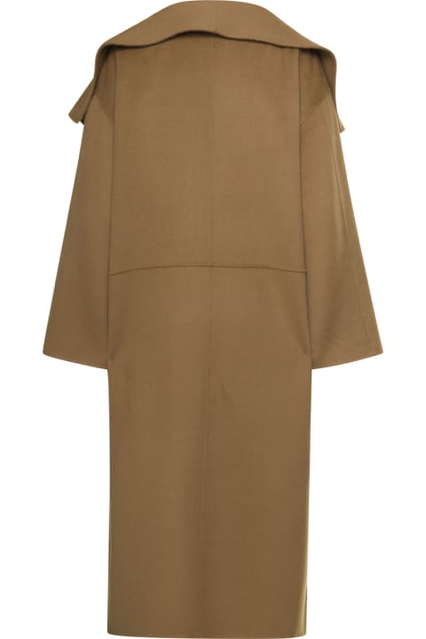 Totême Coats & Jackets for Women Totême Camel Brown Oversize Coat With Shawl Lapels In Wool And Cashmere Woman Toteme