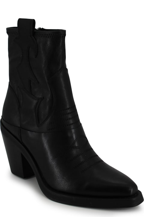 Homeware Ash Short Black Cowboy Boot