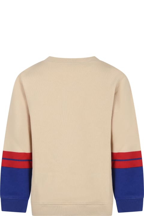 ボーイズ Gucciのニットウェア＆スウェットシャツ Gucci Ivory Sweatshirt For Boy With Logo