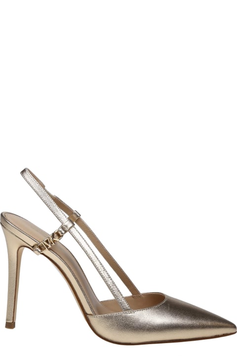 Michael Kors High-Heeled Shoes for Women Michael Kors Veronica Sling Pump In Platinum Color Leather