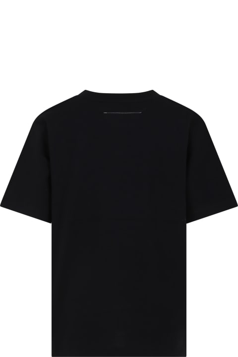 ボーイズ MM6 Maison MargielaのTシャツ＆ポロシャツ MM6 Maison Margiela Black T-shirt For Kids With Number 6