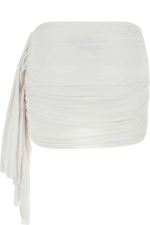 Gimaguas Skirts for Women Gimaguas White Stretch Viscose Oceano Mini Skirt