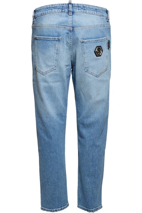 Philipp Plein Jeans for Men Philipp Plein Detroit Fit Logo-patch Mid-rise Jeans