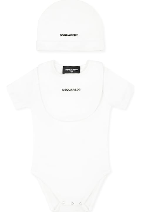 Dsquared2 Bodysuits & Sets for Baby Girls Dsquared2 White Cotton Body Set,