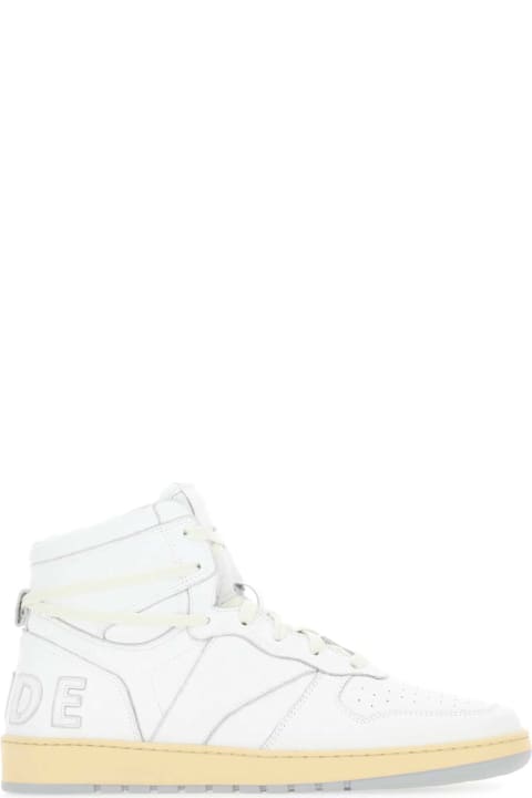 Homeware Rhude White Leather Rhecess Sneakers