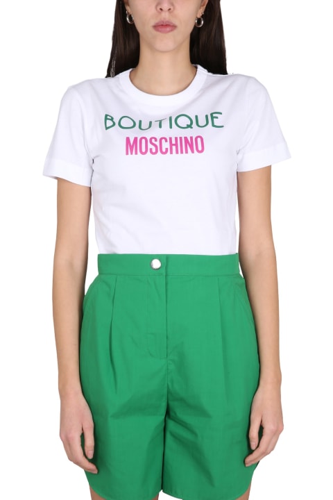 Boutique Moschino Clothing for Women Boutique Moschino Crewneck T-shirt With Logo