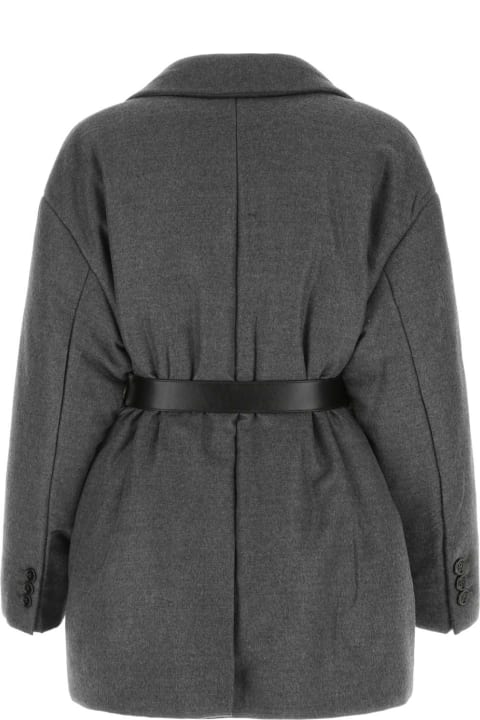 Coats & Jackets for Women Prada Melange Dark Grey Wool Blend Blazer