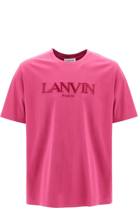 Lanvin Topwear for Men Lanvin T-shirt With Embroidered Logo Design