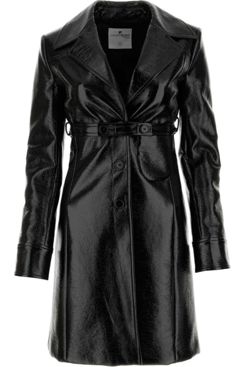 Courrèges Coats & Jackets for Women Courrèges Black Vinyl Overcoat