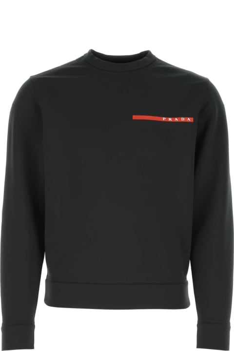 Prada Sale for Men Prada Black Neoprene Sweatshirt