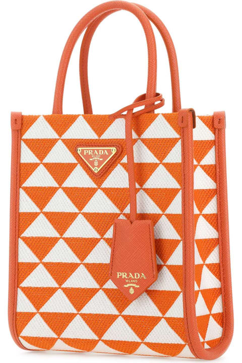 Prada for Women Prada Embroidered Fabric Micro Symbole Handbag