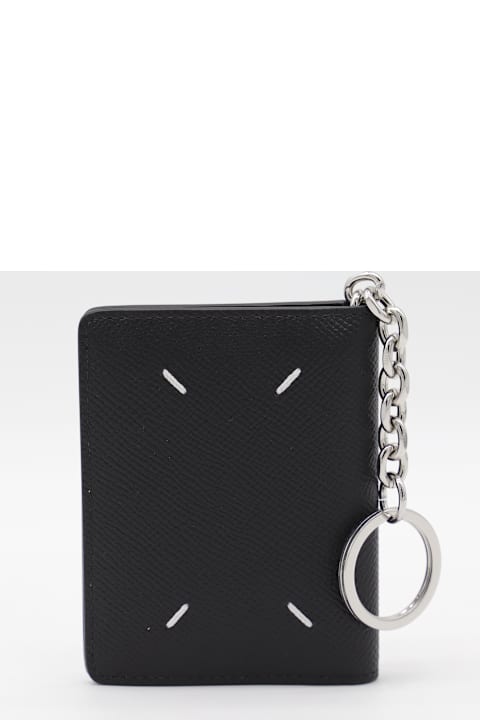 Maison Margiela Wallets for Women Maison Margiela Black Leather Four Stitches Card Holder