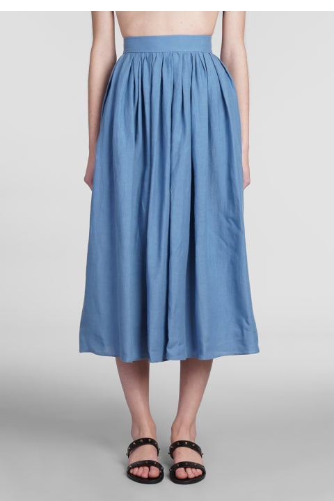 Skirt In Blue Linen