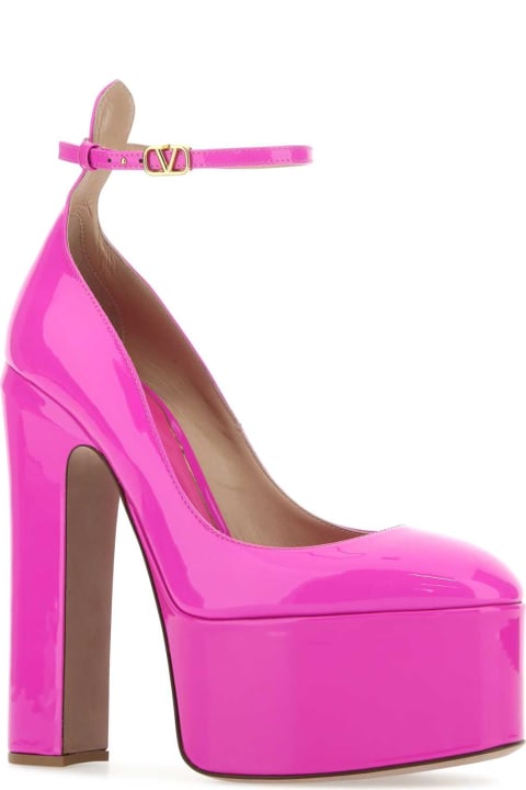 Valentino Garavani High-Heeled Shoes for Women Valentino Garavani Pp Pink Leather Tan-go Pumps