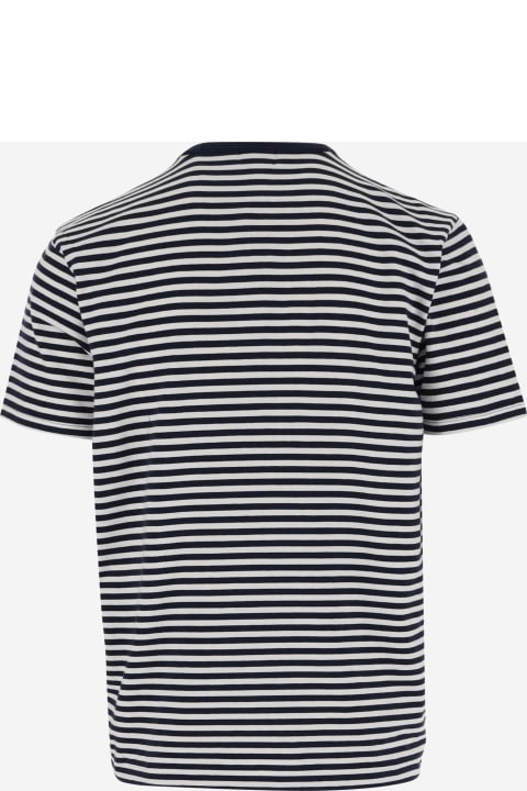 Stretch Cotton T-shirt With Striped Pattern