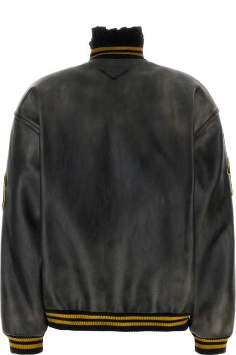 Prada Coats & Jackets for Women Prada Black Leather Jacket