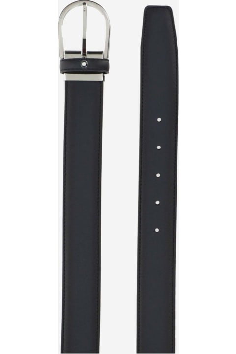 Belts for Men Montblanc Leather Belt With Emblem