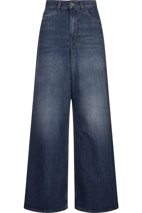 Chloé Pants & Shorts for Women Chloé Night Blue Denim Wide Leg Jeans