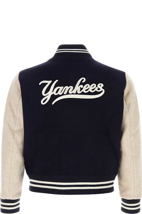 Sporty & Rich for Kids Sporty & Rich Dark Blue Wool Blend Bomber Jacket