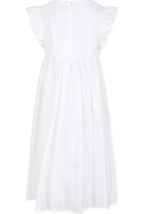 Homeware Moschino White Dress For Girl With Logo And Heart