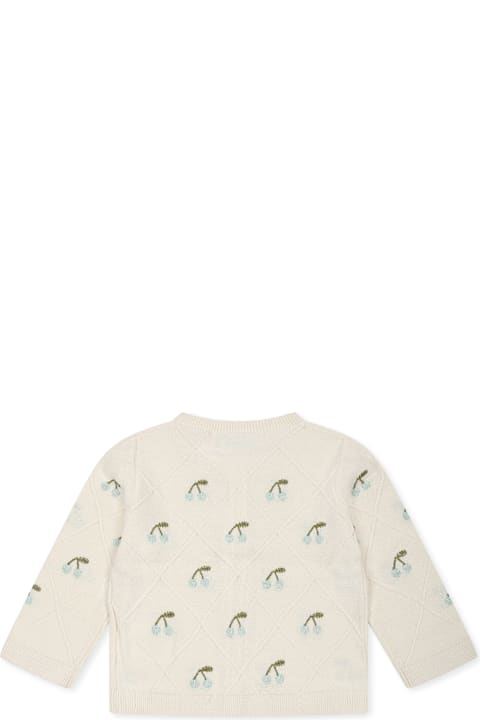 Bonpoint Sweaters & Sweatshirts for Baby Girls Bonpoint Ivory Cardigan For Baby Girl With Cherries