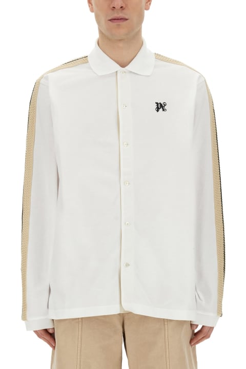 Palm Angels Topwear for Men Palm Angels Polo Shirt With Monogram