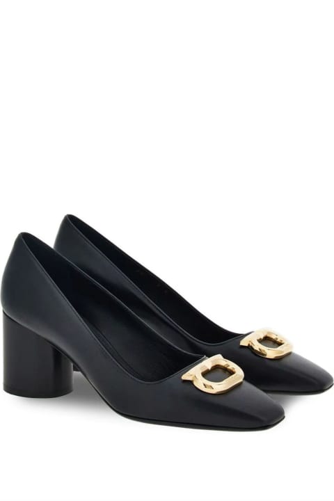 High-Heeled Shoes for Women Ferragamo Black Nappa Pumps