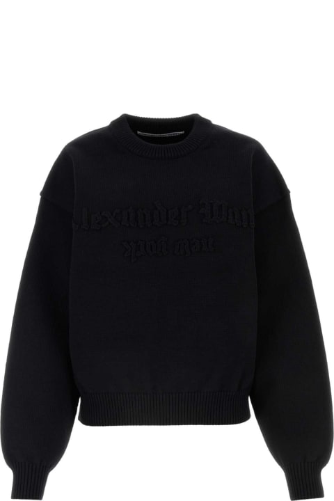 Alexander Wang for Women Alexander Wang Black Stretch Cotton Blend Sweater