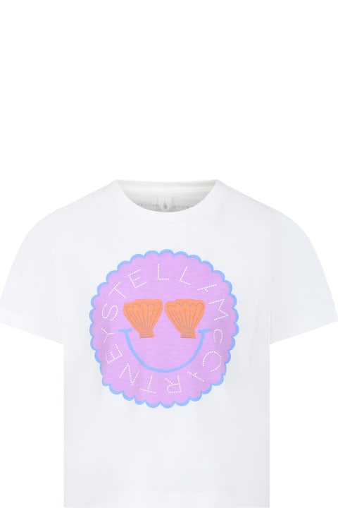 Stella McCartney Kids Stella McCartney Kids White T-shirt For Girl With Logo