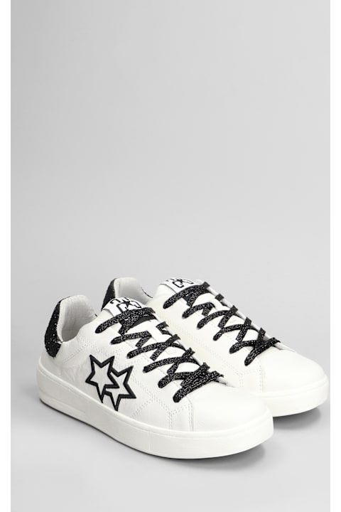 2Star Sneakers for Women 2Star Sneakers In White Leather And Fabric