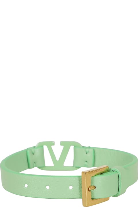 ウィメンズ新着アイテム Valentino Garavani Leather Bracelet Vlogo Signature