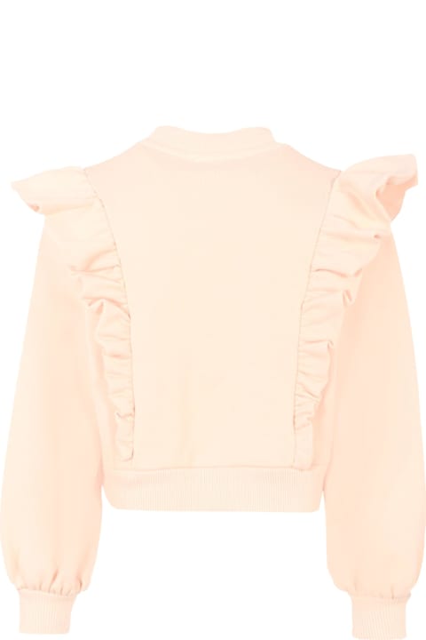 Homeware Dolce 
Gabbana Pink Crop Sweatshirt For Girl With Logo