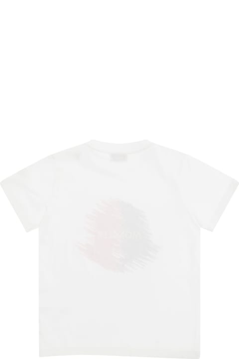 Fashion for Kids Moncler White T-shirt With Logo Print At The Front In Cotton Boy