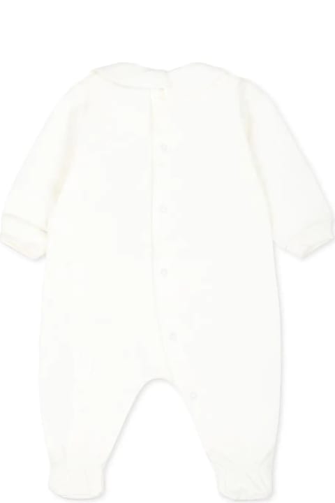 Moschino أطقم وبودي سوت لـ رُضع بنات Moschino White Teddy Bear Playsuit