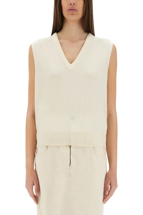 معاطف وجواكت لـ السيدات Maison Margiela V-neck Wool Vest