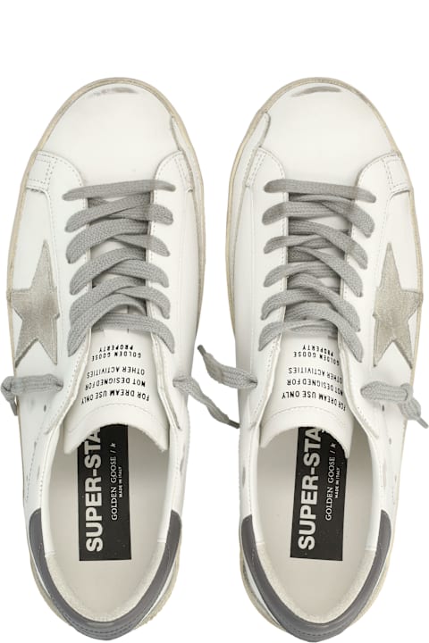 Golden Goose Super-star White And Gray Leather Sneaker